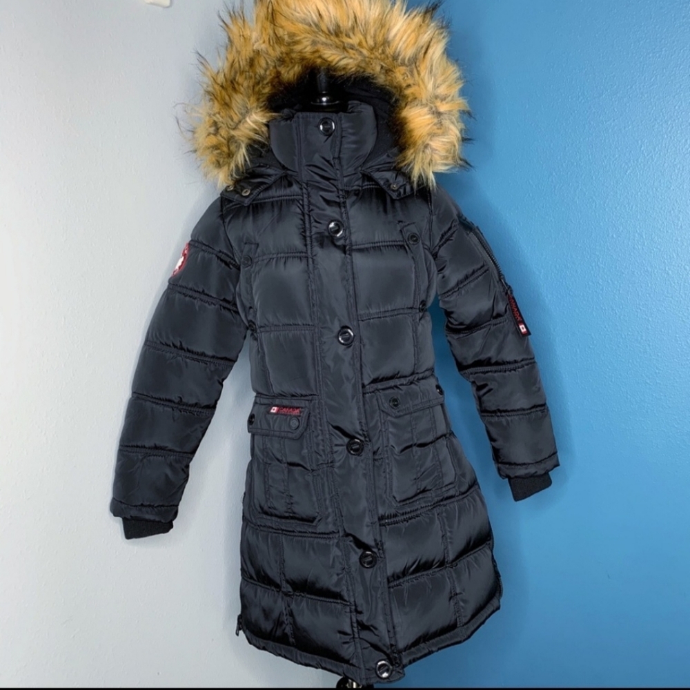 Canada Weather Gear Black Insulated Parka Coat M